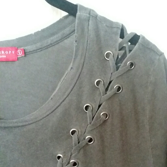 n: Philanthropy Distressed Tee With Laces - Picture 3 of 7